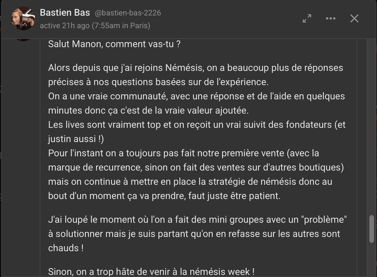 Témoignage membre 34